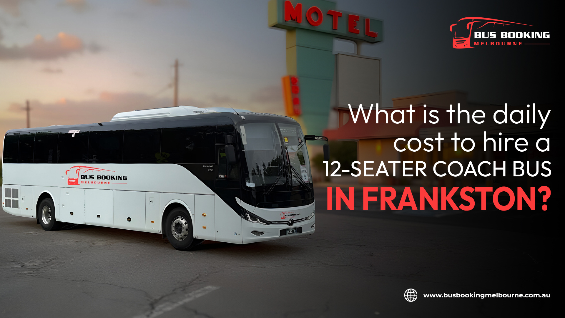What is the daily cost to hire a 12-seater coach bus in Frankston?