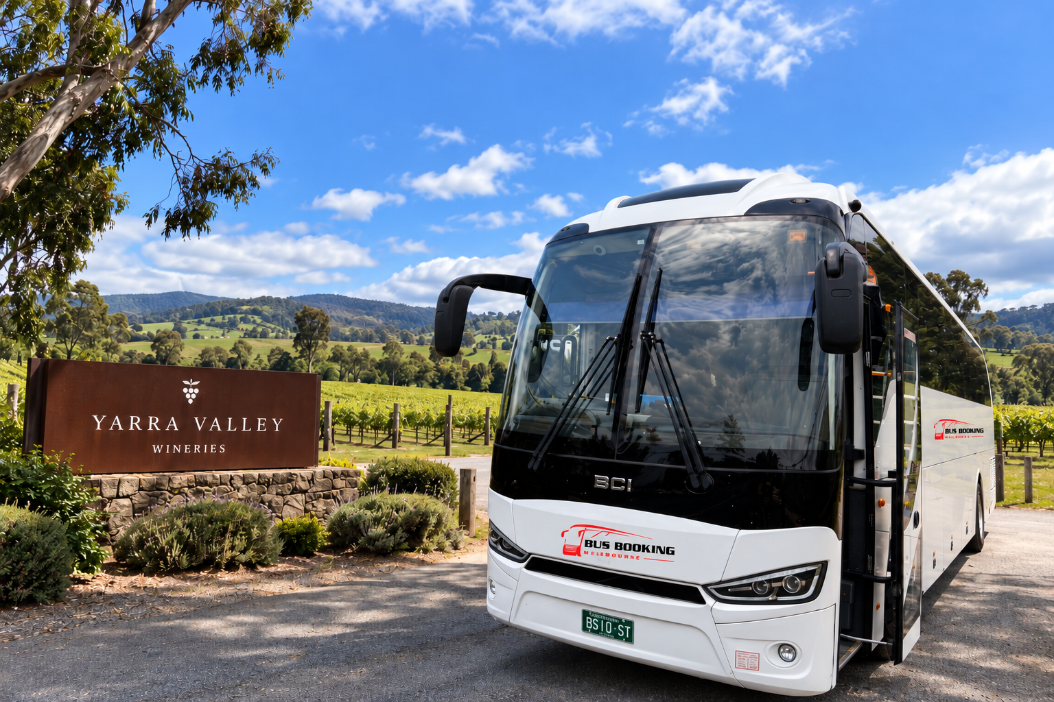Yarra Valley Vineyard Coach Arrival